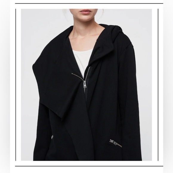 ALL SAINTS Navarre Oversized Jacket Sweatshirt Black - Picture 7 of 16